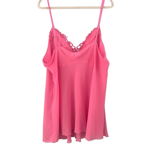 CATO Beaded Pink Lace Sheer Slip Dress Cami Top Plus Size 22/24W - Picture 3 of 5